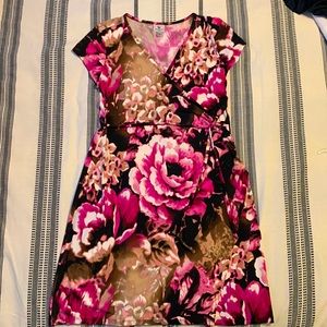 Worthington pink floral dress, L
